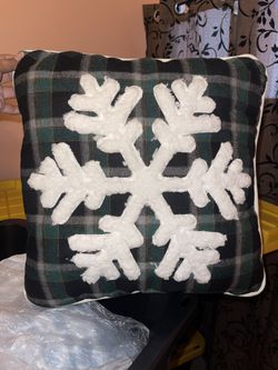 Plaid Snowflake Pillow