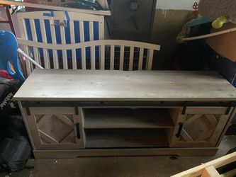 Grey Barn Door Tv Stand