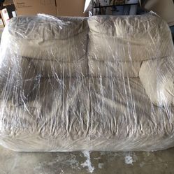 FREE - White Leather Love Seat