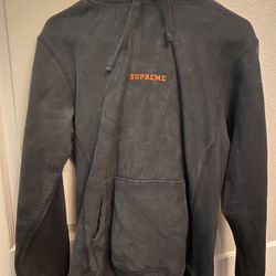 Supreme Black Small Logo Hoodie Mens Medium 
