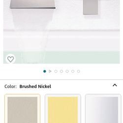 AUU Wall Mounted Bathtub Faucet, Waterfall Romsn Tub Filler Single Handle,Solid Brass Bathroom Sink Faucet Rough-in Valve Included (Brushed Nickel)

