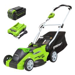 Greenworks 40V 16" Cordless Battery Push Lawn Mower w/ 4.0Ah Battery & Charger