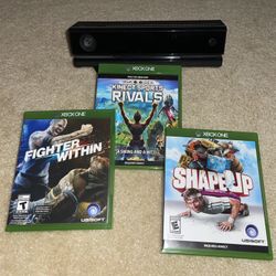 Xbox One Kinect plus 3 Kinect Games