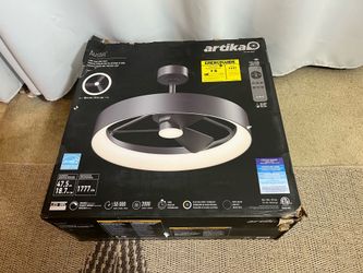 Open box. Never installed or used Artika Austin 23" LED Fandelier / Ceiling Fun.