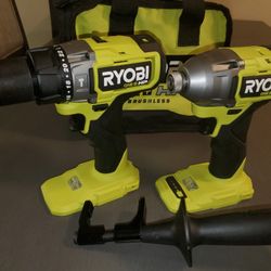 ONE+ HP 18V Brushless Cordless 1/2 in. Hammer Drill and 1/4 in 4-Mode Impact Driver Kit ,  Bag ,TOOLS ONLY 