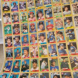 1987 Topps Baseball ⚾️ Uncut Sheet Featuring Bo Jackson & Barry Larkin Rookie Cards.