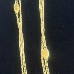 Vintage Monet Gold Tone Chain Necklace 54”