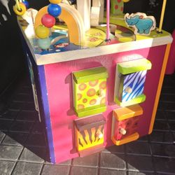 B Toys wooden activity cube 