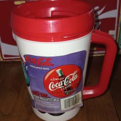 VINTAGE COCA-COLA COKE INSULATED LARGE MUG 1996 Always Coca-Cola