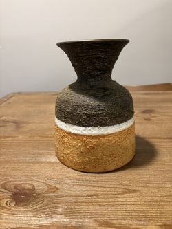 Vintage Italian Ceramic Brutalist Vase, MCM Inarco, Bitossi Style