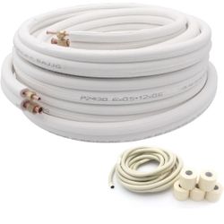 50 Ft Air Conditioning Copper Tubing Pipe Extension for Mini Split AC and Heating Equipment,  3/8” & 1/4”