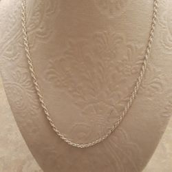 18 Inch Sterling silver Rope Chain Necklace