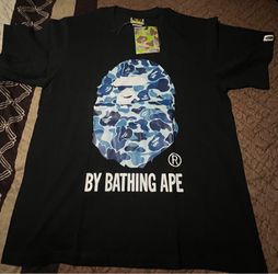 S-L Black bape tee/blue logo