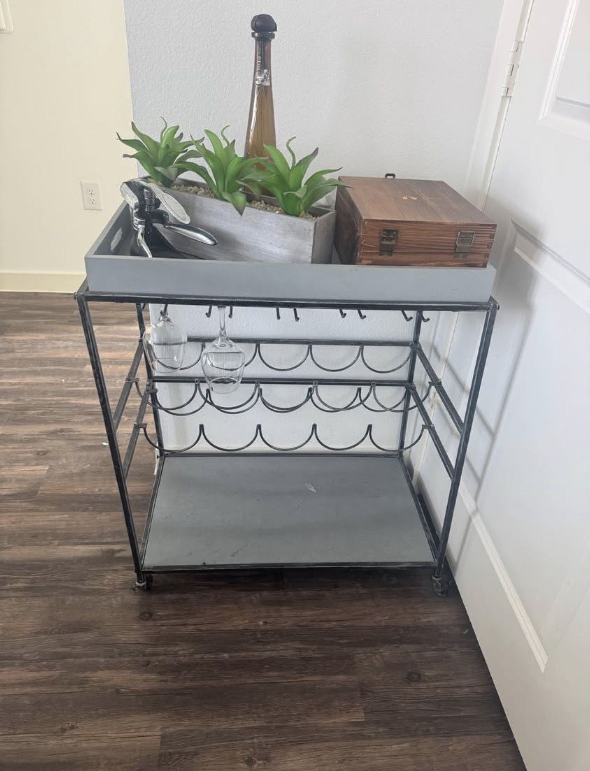 🚨 Moving Sale — Bar Cart + Wine Rack 🚨