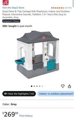 Step2 Neat & Tidy Cottage Kids Playhouse, Indoor and Outdoor Playset, Interactive Sounds, Toddlers 1.5+ Years Old, Easy to Assemble