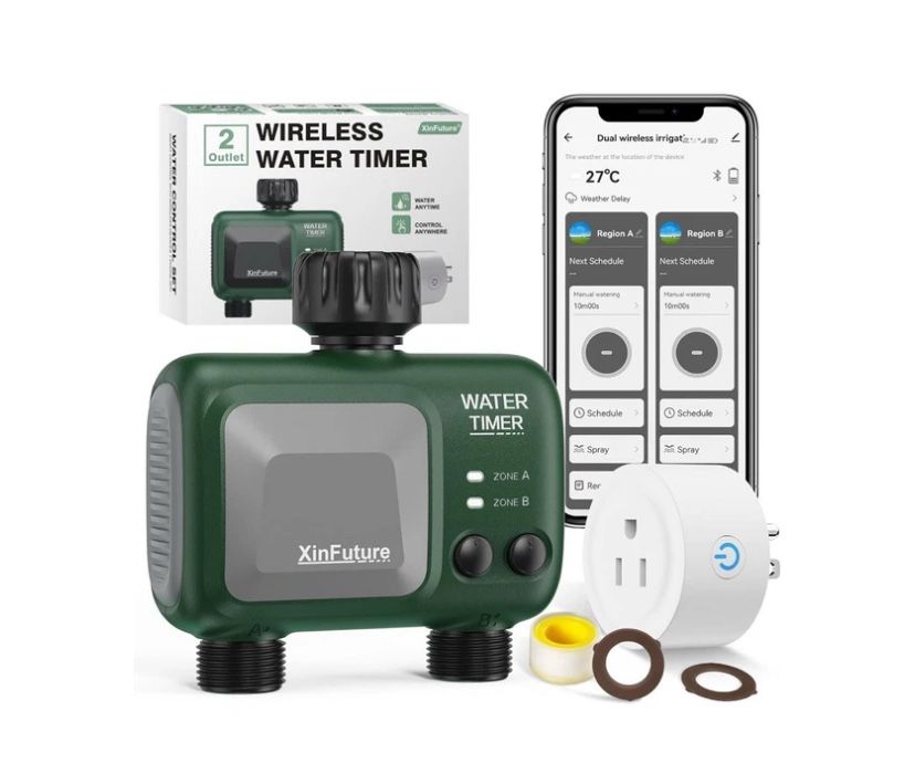 Smart WiFi Sprinkler Timer - Dual Zone with Rain Delay for Effortless Watering