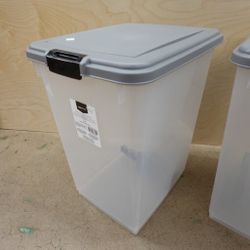 Amazon Basics 69 qt Airtight Dog Food Storage Container w/ Scoop in Gray