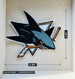 Sharks Logo Patch NEW iron or sew on | Hat / Jacket Size
