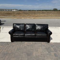 🛋️Top Grain Leather Couch - Delivery Available