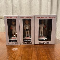 Houston Astros City Connect Bobblehead Set - Jose Altuve - Hunter Brown - Yordan Alvarez