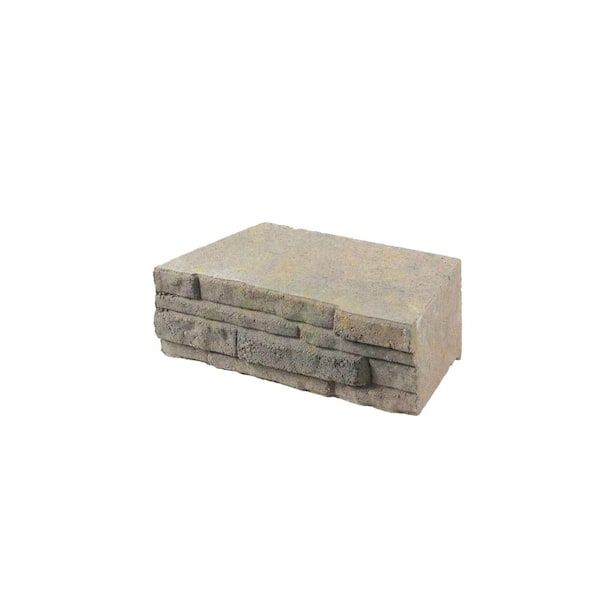 Ledge wall 12 in. x 4 in. x 7 in. Charcoal/Tan Concrete Retaining Wall Block