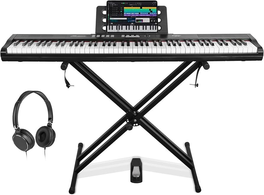 88-Key Digital Piano, Full-Size Electric Keyboard with Semi-Weighted Sensitive Keys