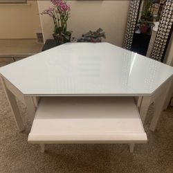 Corner computer table.