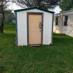 Storage Shed,Green&White 8ft. By 10in. Fully Insallated Sheet Rock And Rear View Window As Well, All Electricals Are Hooked Up Must Sell Fast Asap!!!!