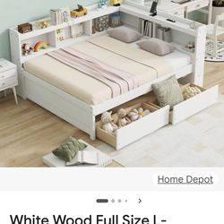FULL SIZE DAYBED WITH DRAWERS AND PLUG STATION, No mattress INCLUIDED