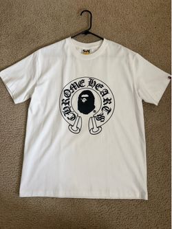 A Bathing Ape BAPE White Ape Head Logo Graphic Tee Crew Neck Short Sleeve L