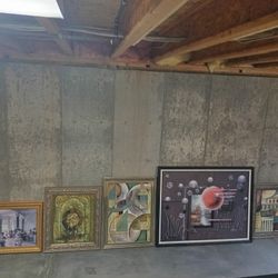 Various Abstract Paintings Music Hall Futuristic Spheres 
