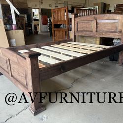 Solid Wood Queen Bed Frame 