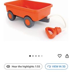 Green Toys Wagon, Orange - Pretend Play, Motor Skills, Kids Outdoor Toy Vehicle. No BPA, phthalates, PVC. Dishwasher Safe, Recycled Plastic, Made in U