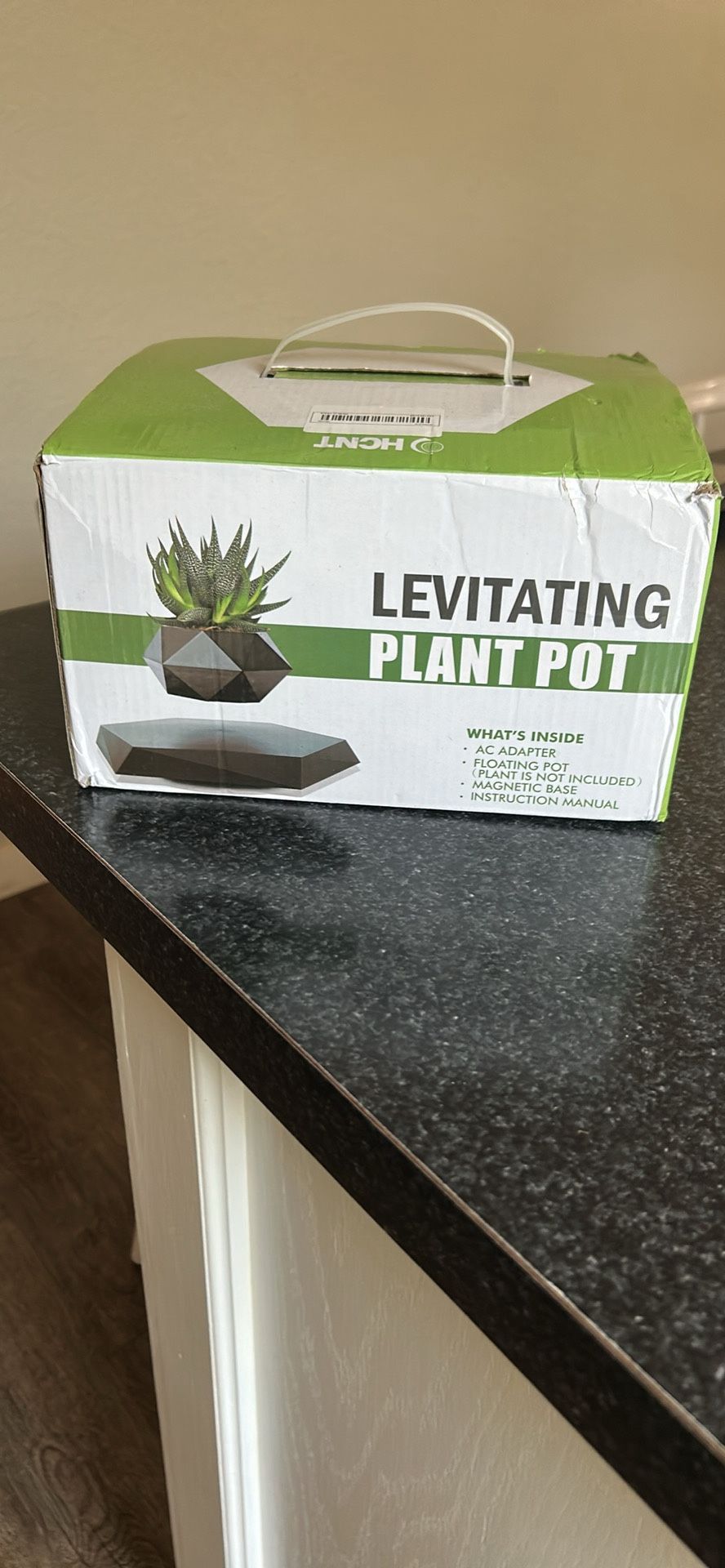 Brand new White & Black marbled Levitating plant pot
