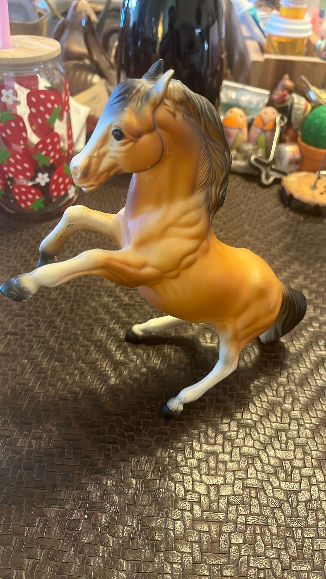 Vintage Diamond P Hard Plastic Celluloid? Bowing Horse 