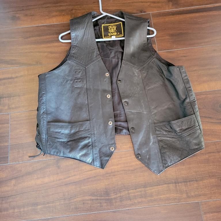 Leather Motorcycle Vest - Mens
