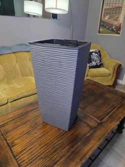 Large Gray Square Planter Pot 12x24