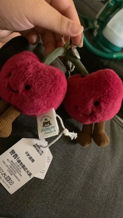 Jelly cat double cherry keychain