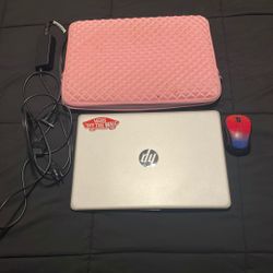 Grey Windows HP Laptop With Mouse & Case 