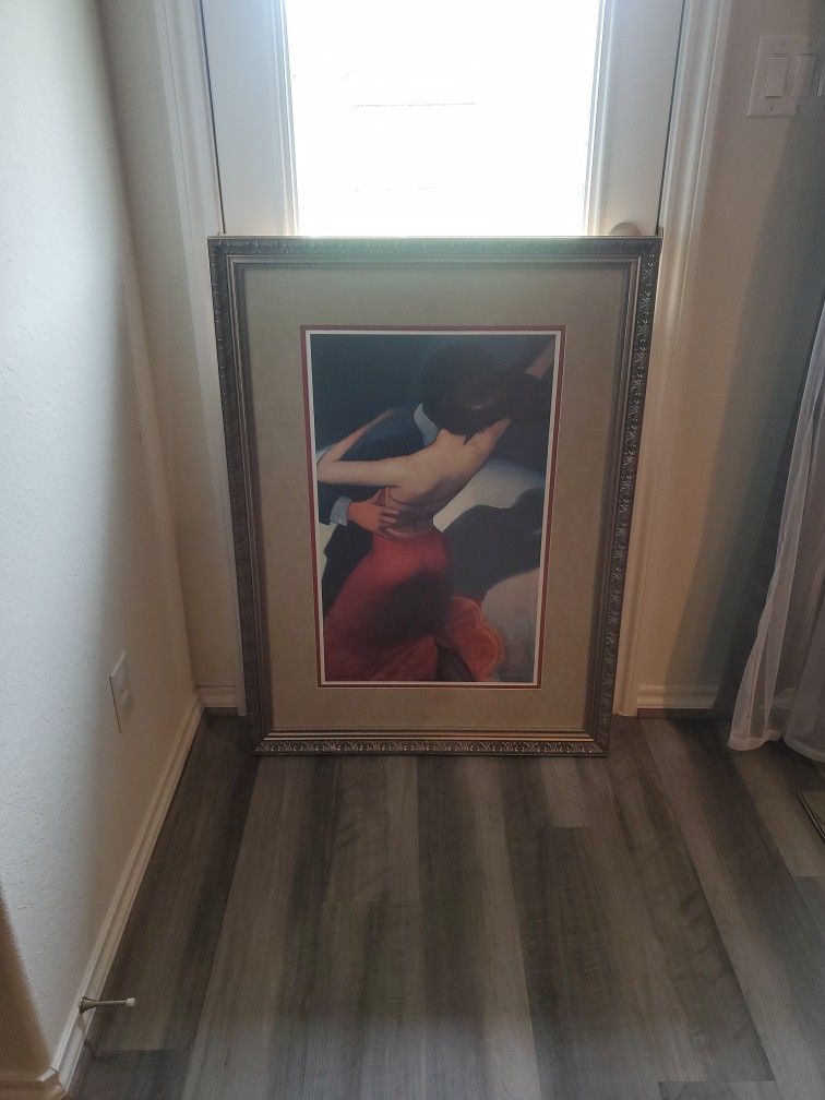 Large Matted Custom Framed Art. Beautiful Frame!