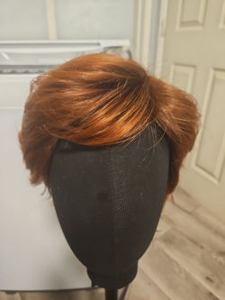 Auburn synthetic hair wig