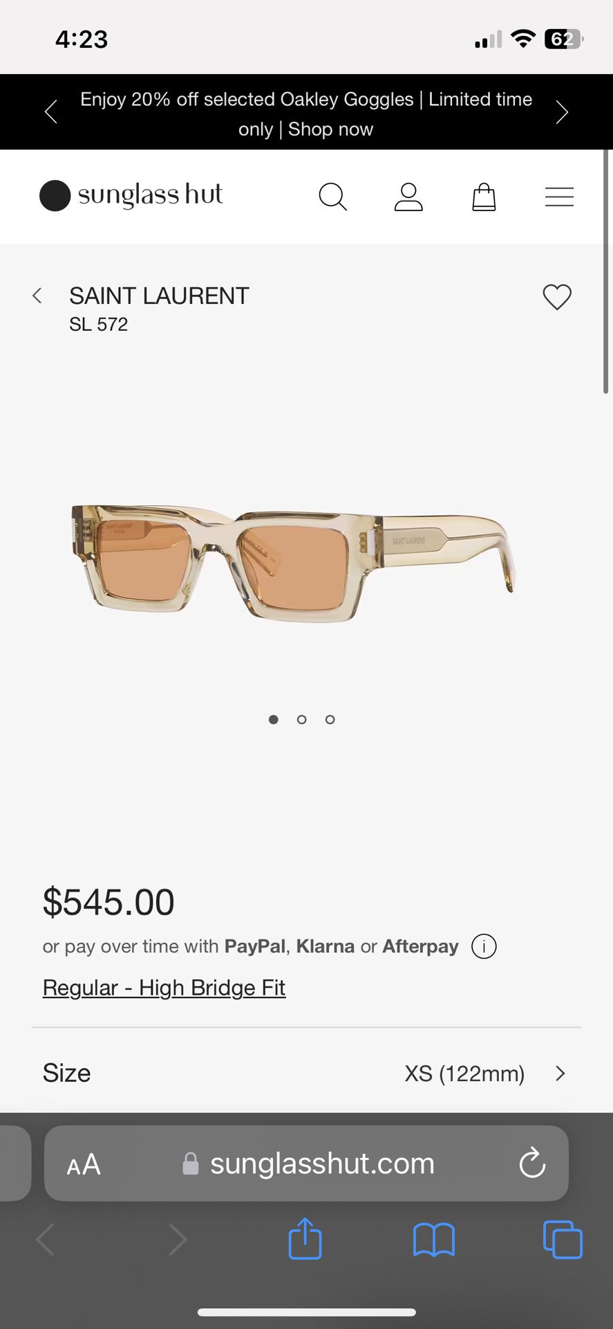 Saint Laurent Mens Sunglasses Brand New