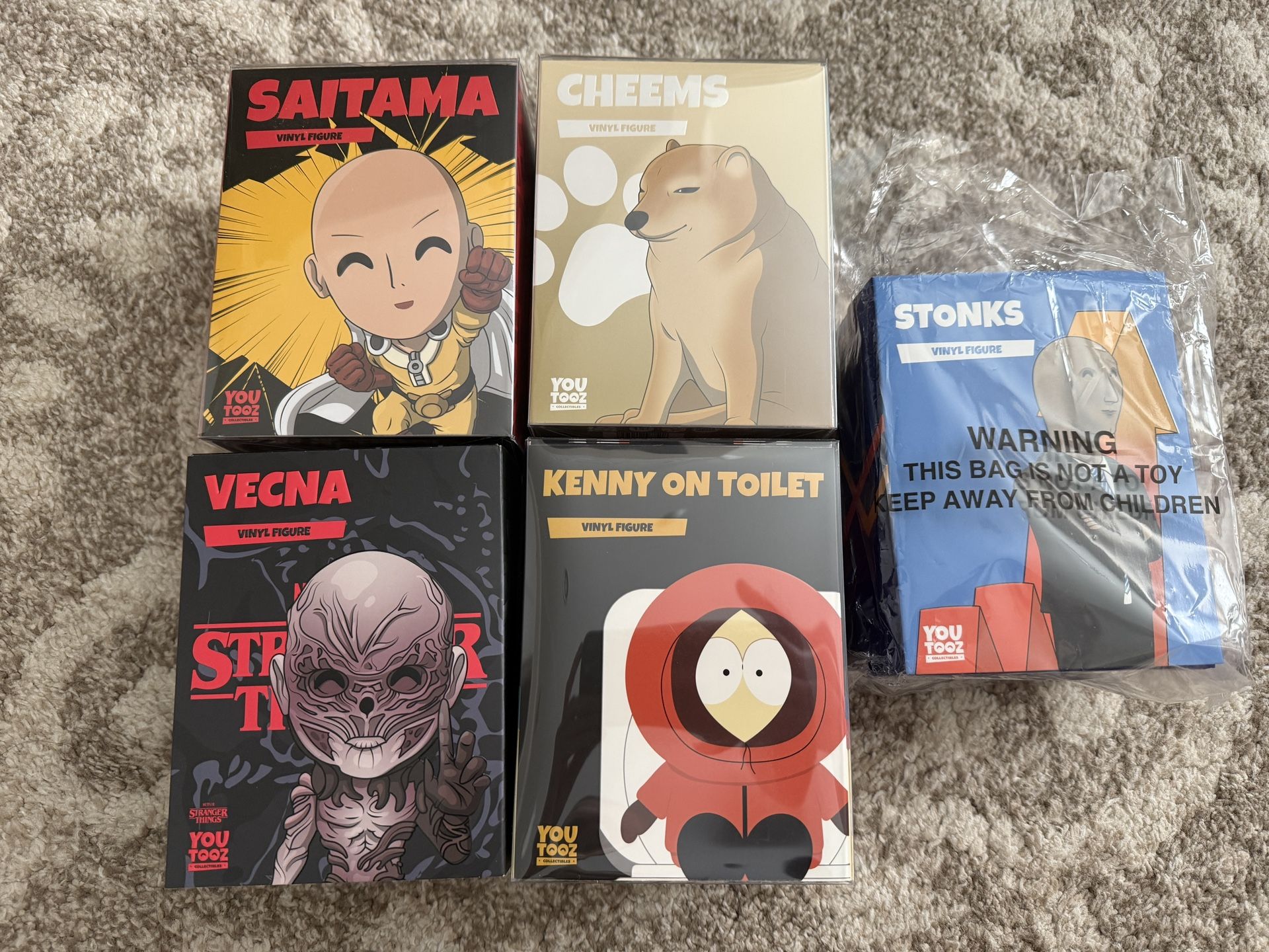 Youtooz Figures South Park Stranger Things One Punch Man