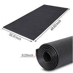 Heavy Duty Equipment Mat for Upright Exercise Bikes and Steppers Protect Floor PVC - Black