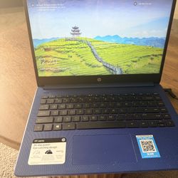  HP 14" HD Laptop, Windows 11, Intel Celeron Dual-Core Processor Up to 2.60GHz, 4GB RAM, 64GB SSD, Webcam, Dale Blue 