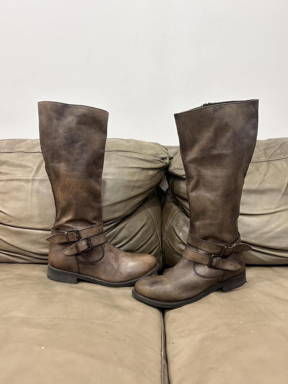 Women’s Leather Knee High Boots Brown Size 8.5 