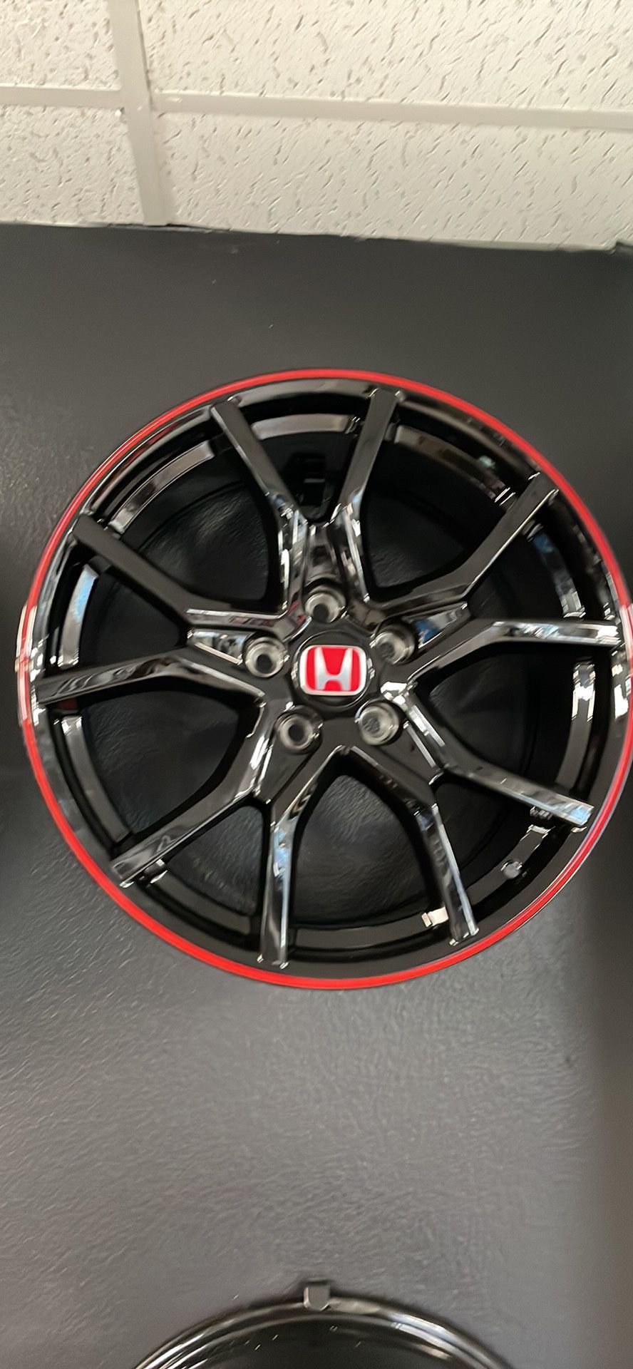 18” Honda Civic Wheels 5x114.3 Rims Black & Red + 2354018 Tires (4