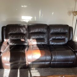 Good quality recliner leather couch! Pick Up Only!