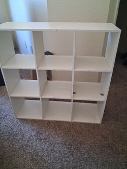 White 9-Cube Storage Shelf Unit