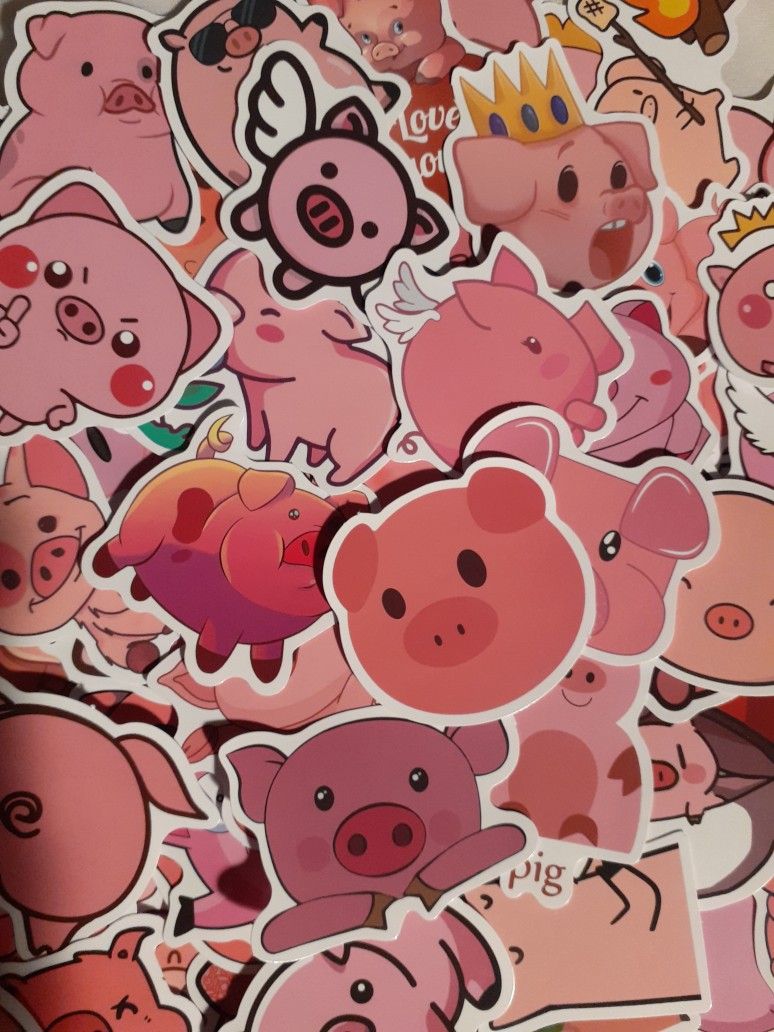 100pc Pig Stickers